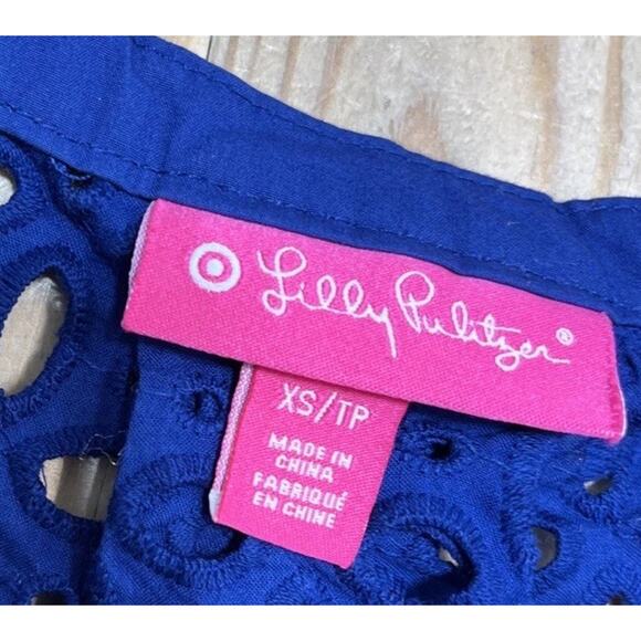 Lilly Pulitzer For Target Navy Blue Eyelet Cover Up Size XS - Picture 7 of 8
